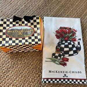 MacKenzie-Childs Tulip Tea Kettle Dish Towel New in Orig Package